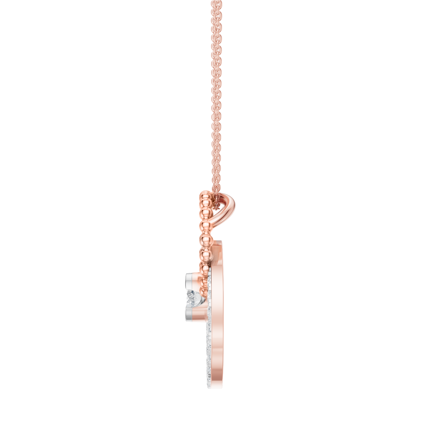 Pink Gold-Mermaid Link Pendant_view=SIDE