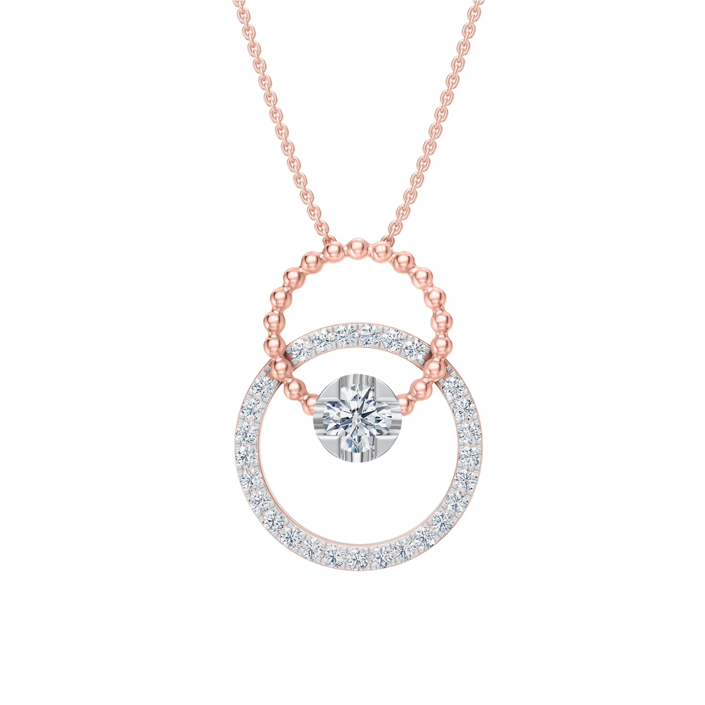 Pink Gold-Mermaid Link Pendant_view=TOP