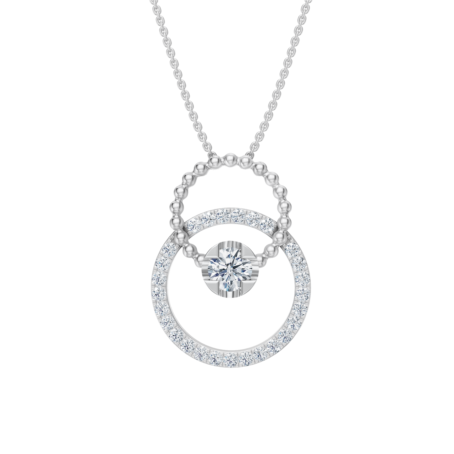 White Gold-Mermaid Link Pendant_view=TOP