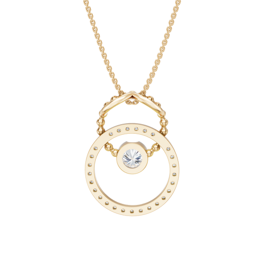 Yellow Gold-Mermaid Link Pendant_view=BACK