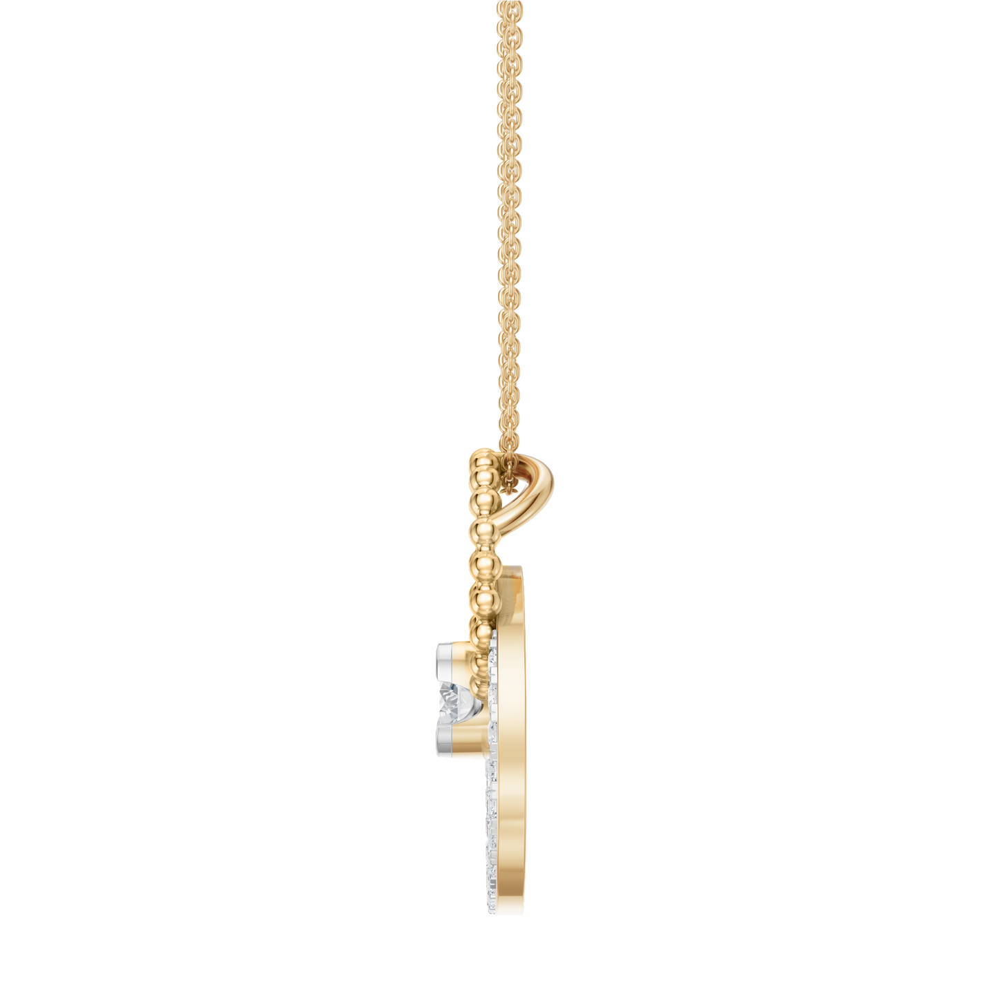 Yellow Gold-Mermaid Link Pendant_view=SIDE