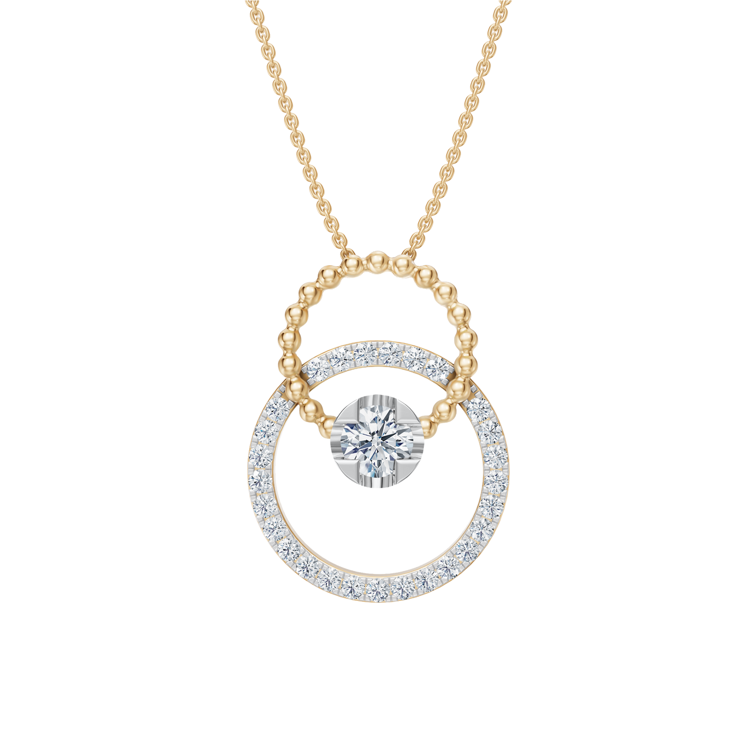Yellow Gold-Mermaid Link Pendant_view=TOP