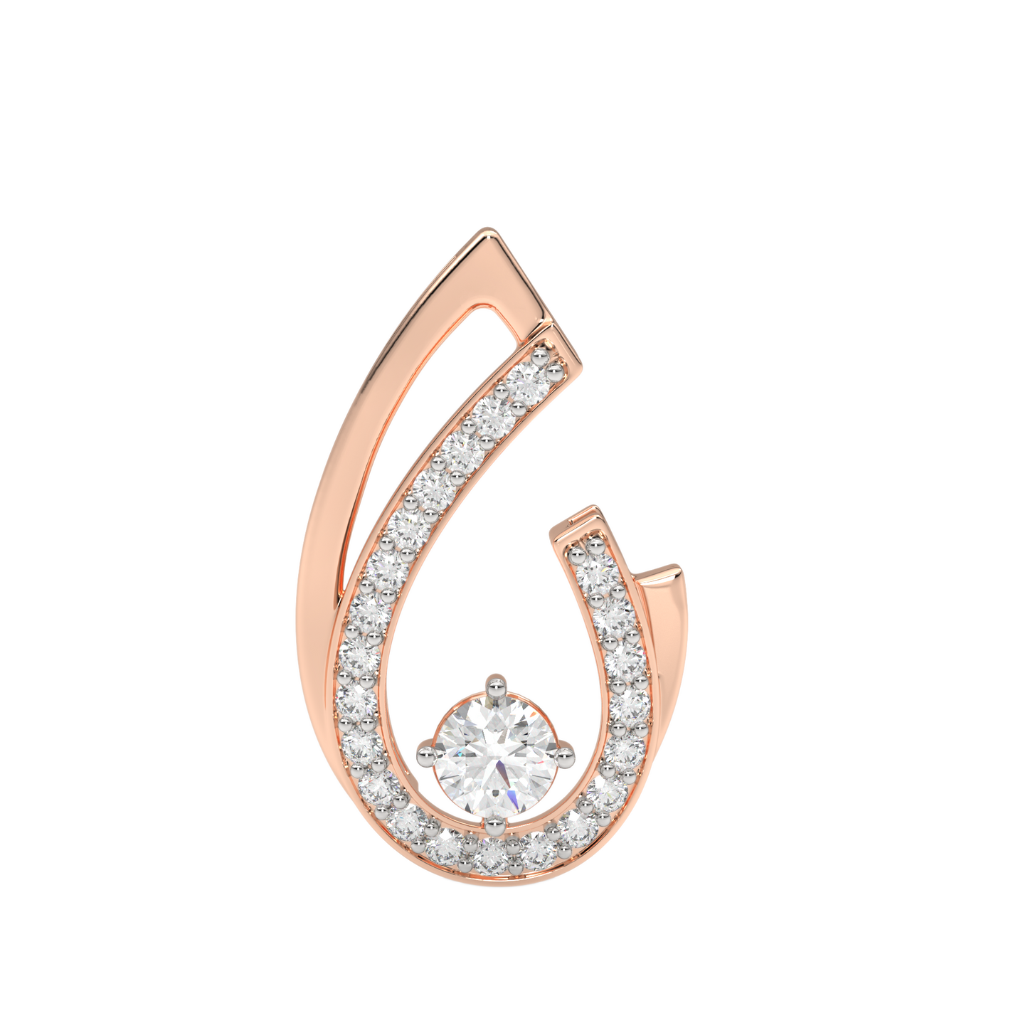 Pink Gold-Unity Coordinated Pairs Lab-Grown Diamond Pendant_view=FRONT