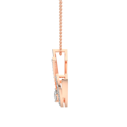 Pink Gold-Unity Coordinated Pairs Lab-Grown Diamond Pendant_view=SIDE