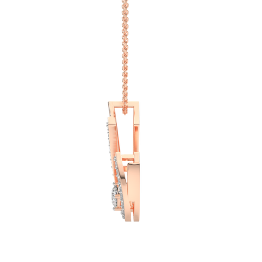 Pink Gold-Unity Coordinated Pairs Lab-Grown Diamond Pendant_view=SIDE