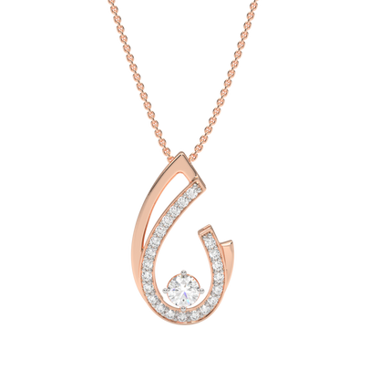 Pink Gold-Unity Coordinated Pairs Lab-Grown Diamond Pendant_view=TOP