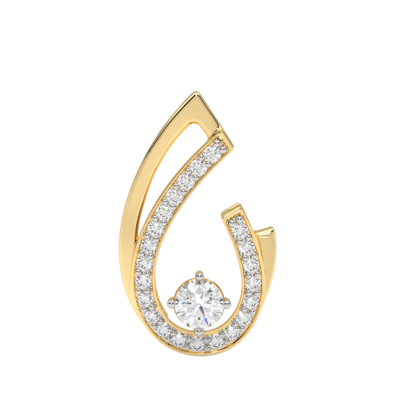 Yellow Gold-Unity Coordinated Pairs Lab-Grown Diamond Pendant_view=FRONT