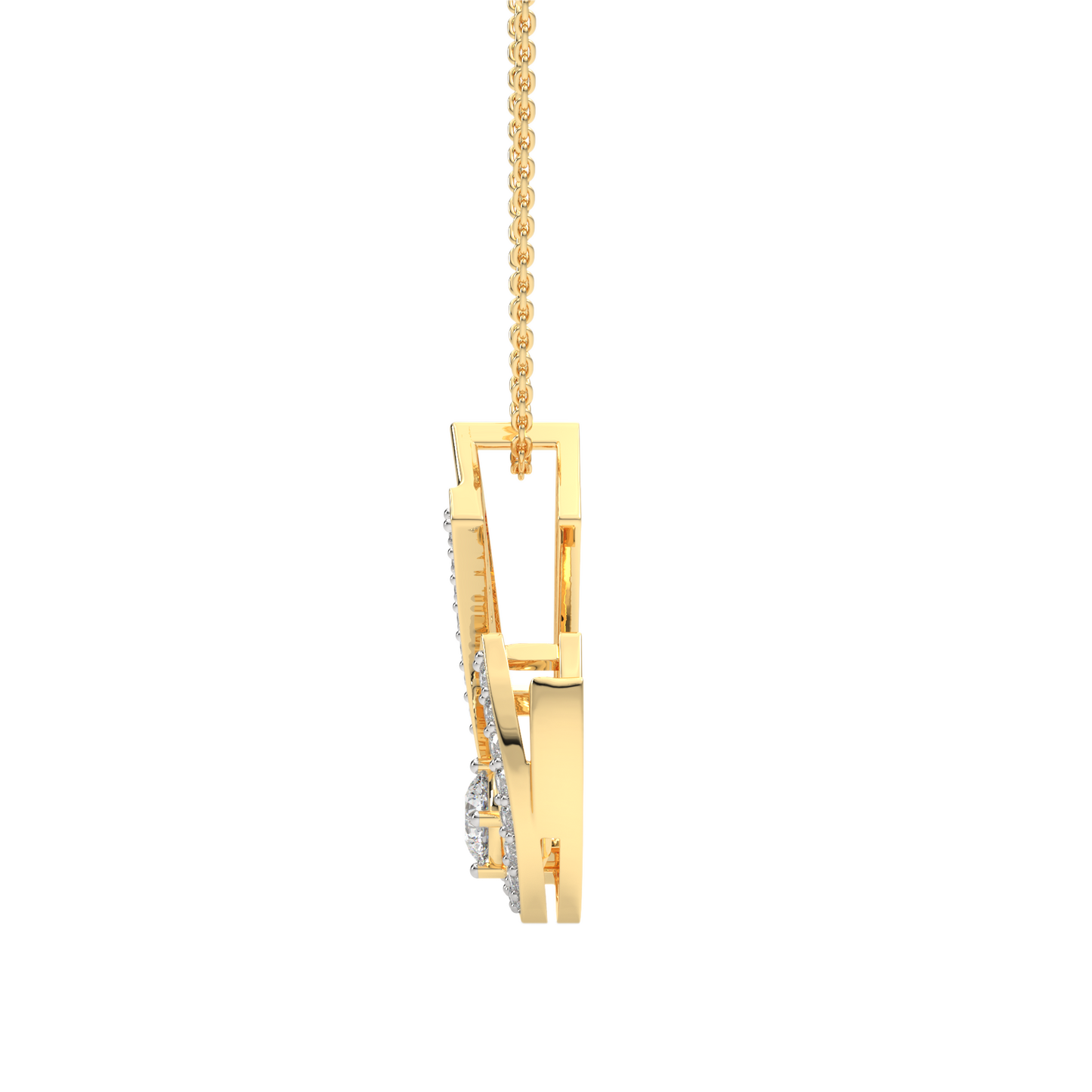 Yellow Gold-Unity Coordinated Pairs Lab-Grown Diamond Pendant_view=SIDE