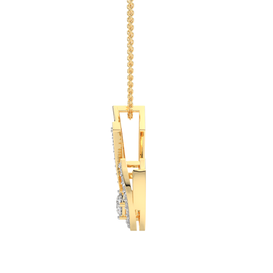 Yellow Gold-Unity Coordinated Pairs Lab-Grown Diamond Pendant_view=SIDE
