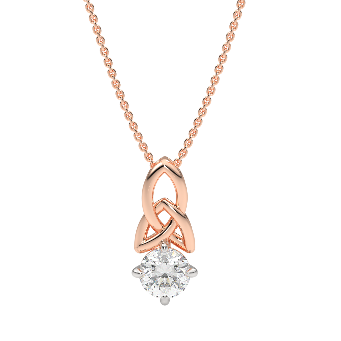 Pink Gold-Nebula Lab-Grown Diamond Solitaire Pendant_view=TOP