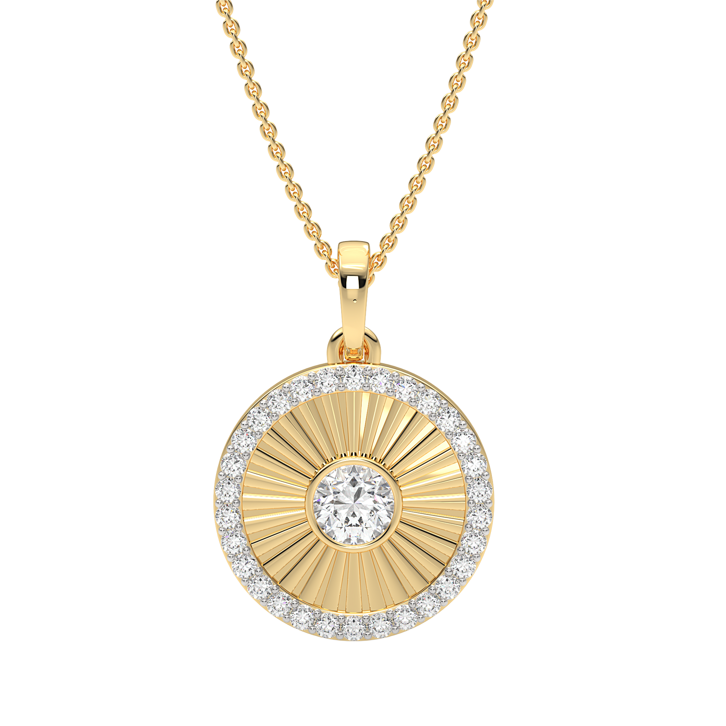 Yellow Gold-Aura Lab-Grown Diamond Pendant_view=TOP