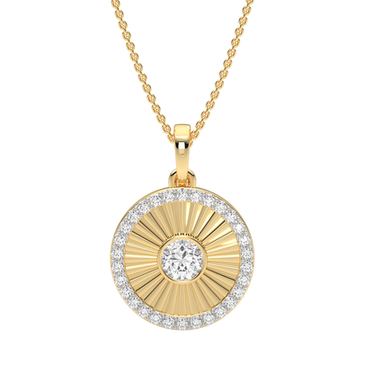 Yellow Gold-Aura Lab-Grown Diamond Pendant_view=TOP