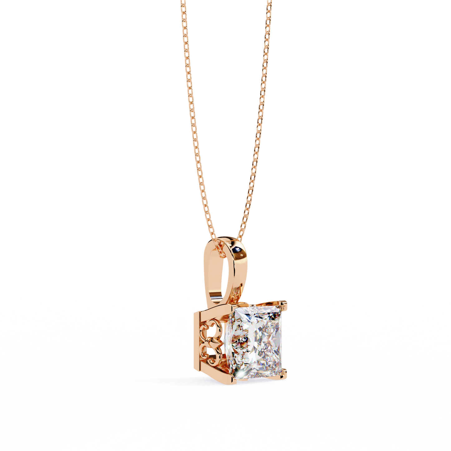 Pink Gold-Onyx Solitaire Pendant Lab Diamond_view=3DV