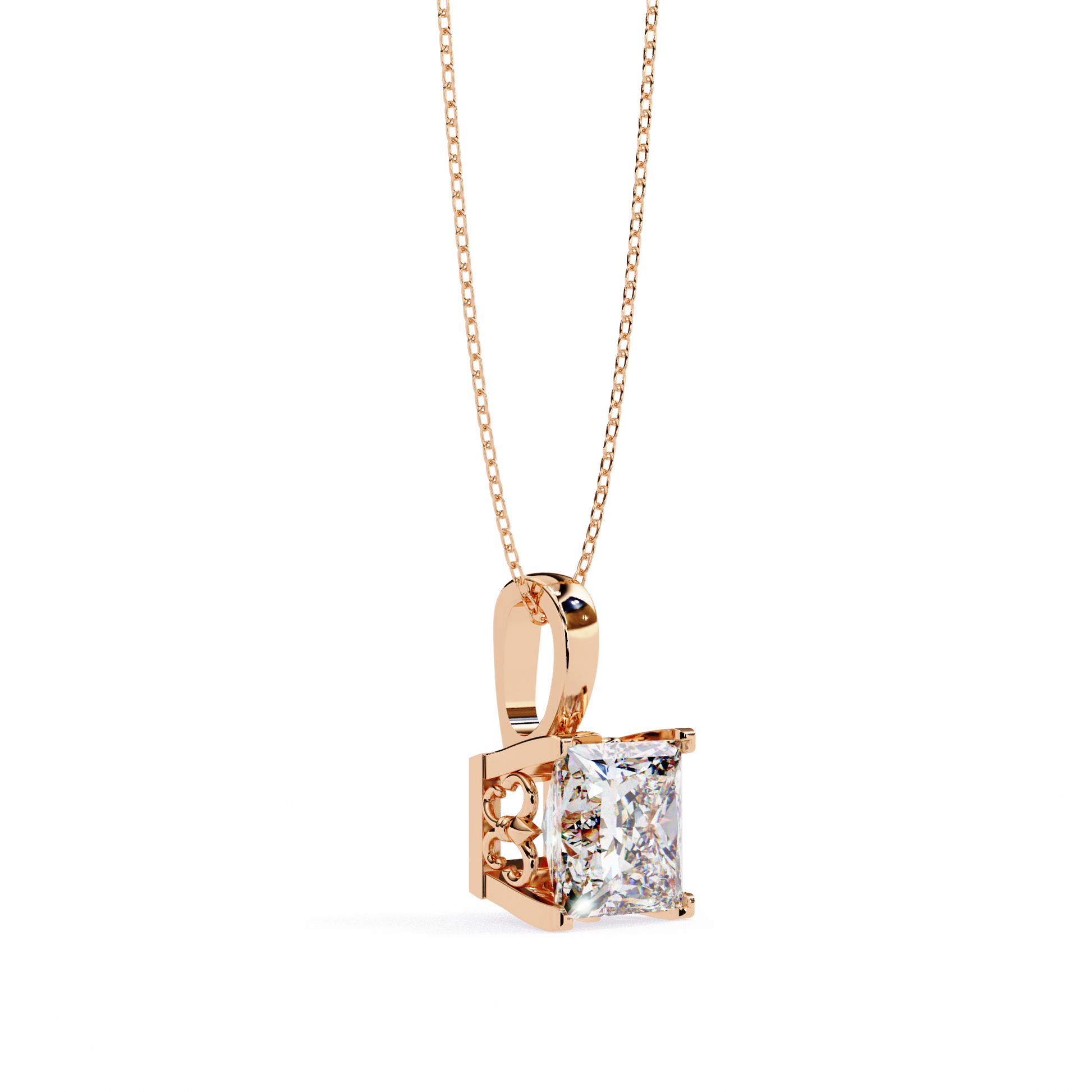 Pink Gold-Onyx Solitaire Pendant Lab Diamond_view=3DV