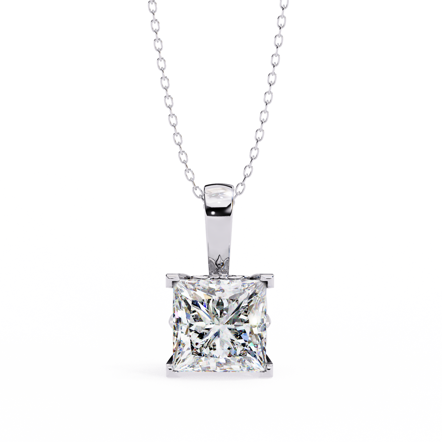 White Gold-Onyx Solitaire Pendant Lab Diamond_view=TOP