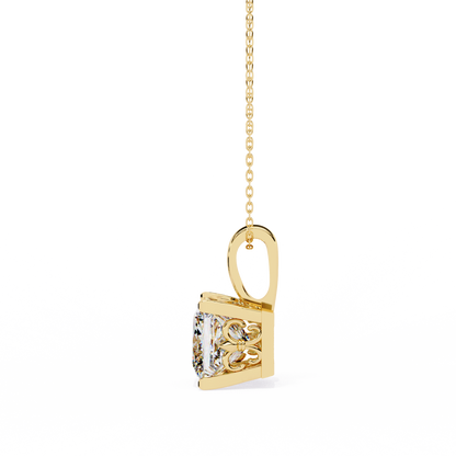 Yellow Gold-Onyx Solitaire Pendant Lab Diamond_view=SIDE