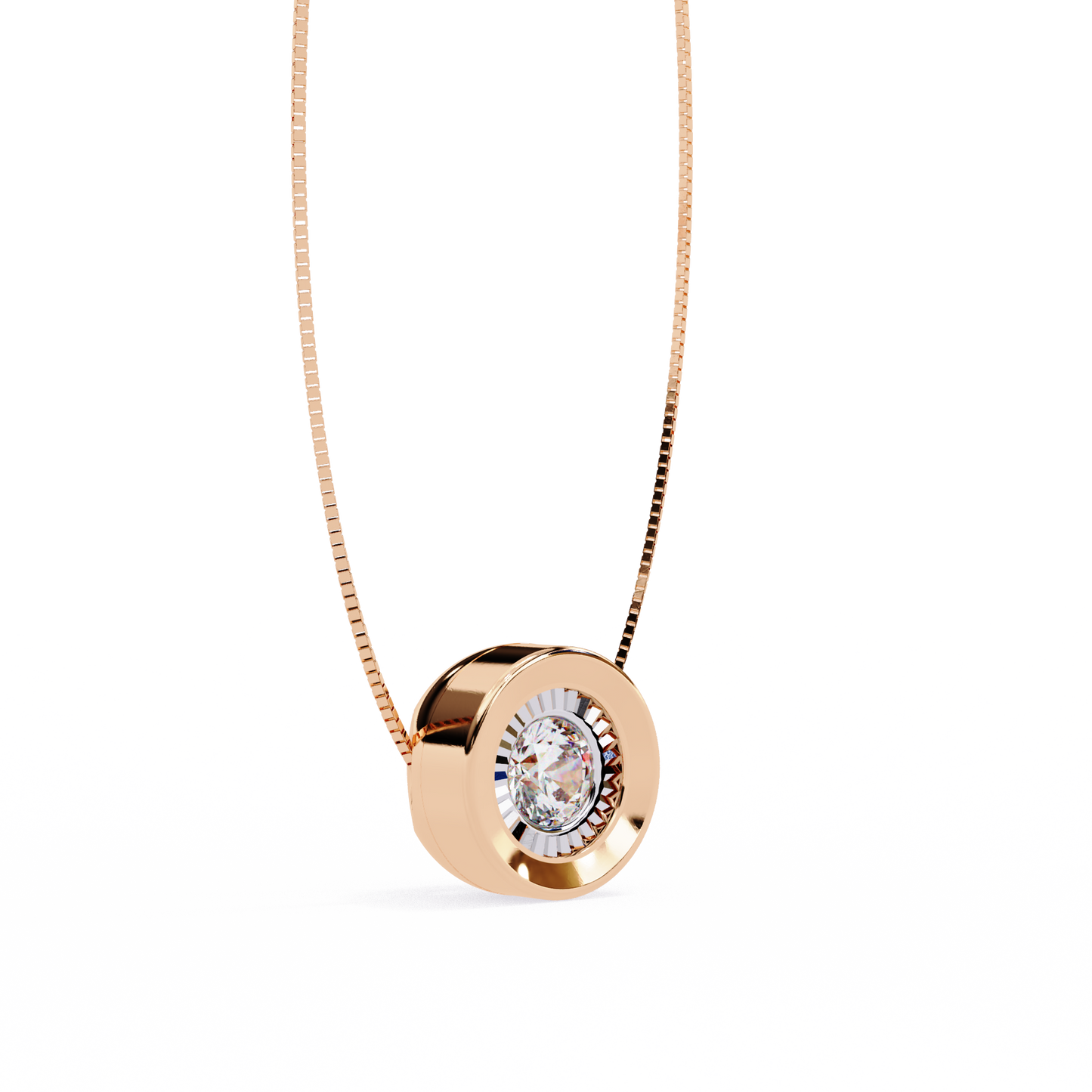 Pink Gold-Io Solitaire Pendant Lab Diamond_view=3DV