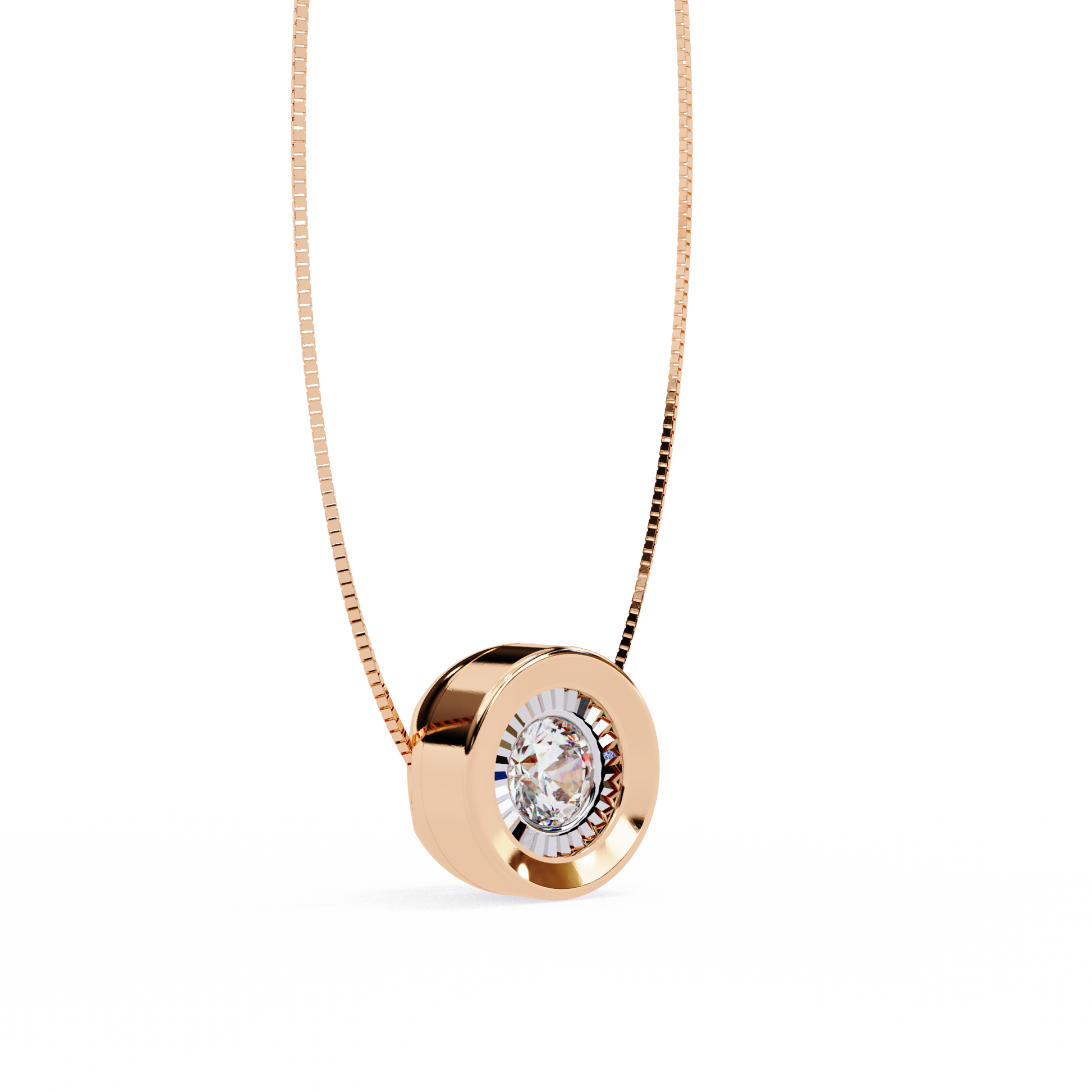 Pink Gold-Io Solitaire Pendant Lab Diamond_view=3DV