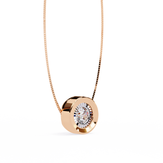 Pink Gold-Io Solitaire Pendant Lab Diamond_view=3DV