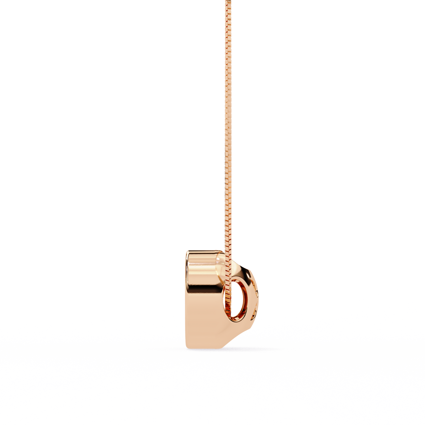 Pink Gold-Io Solitaire Pendant Lab Diamond_view=SIDE