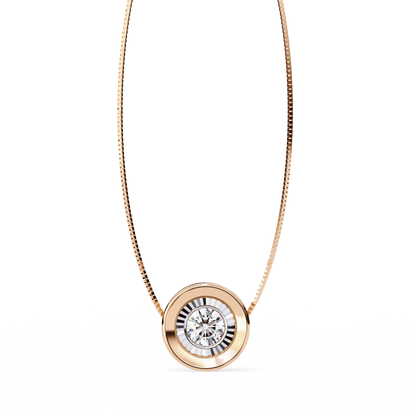 Pink Gold-Io Solitaire Pendant Lab Diamond_view=TOP
