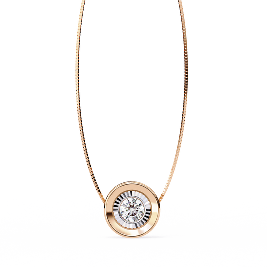 Pink Gold-Io Solitaire Pendant Lab Diamond_view=TOP