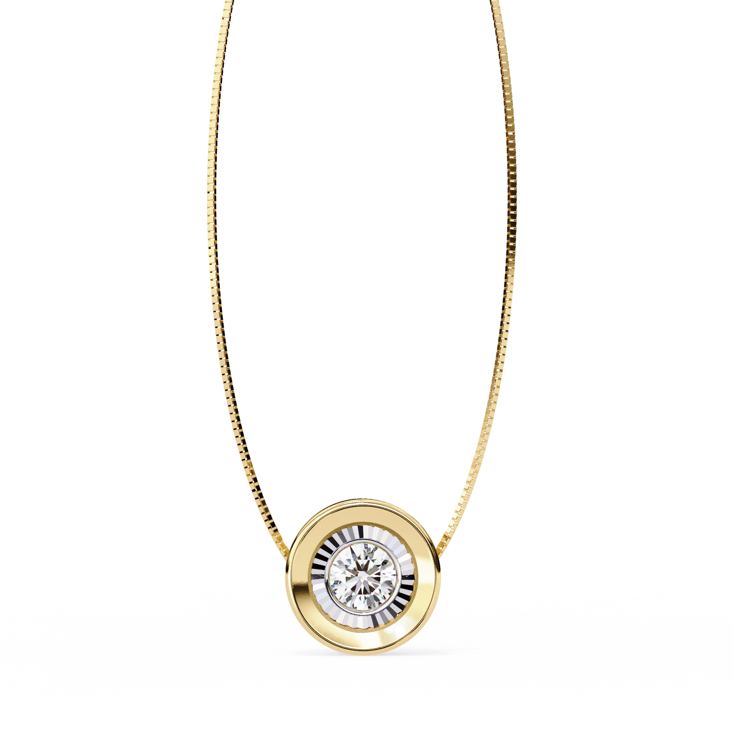 Yellow Gold-Io Solitaire Pendant Lab Diamond_view=TOP