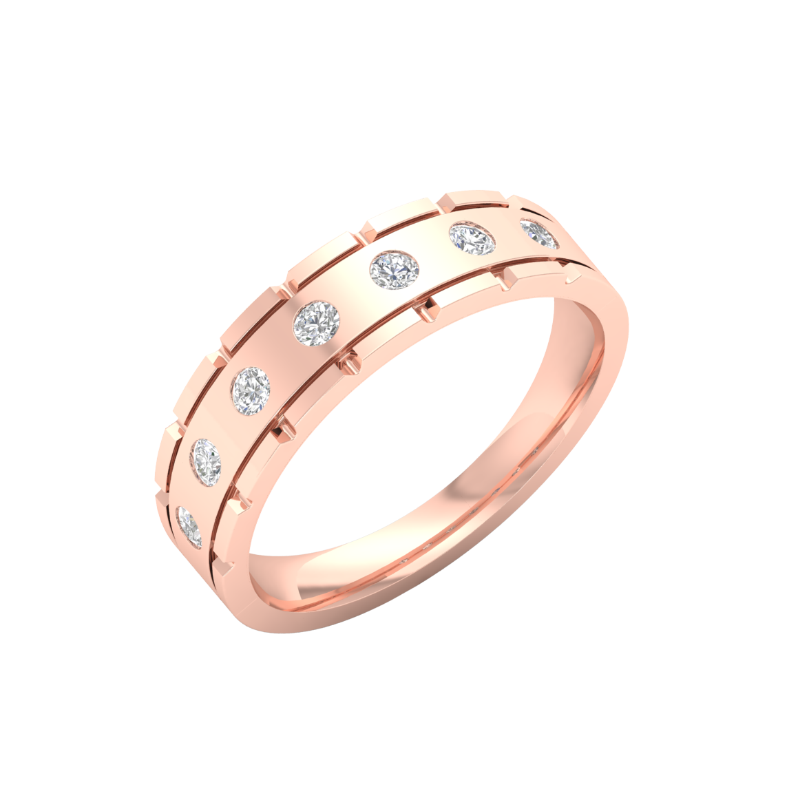 Pink Gold-Fortitude Statement Lab-Grown Diamond Engagement Ring_view=3DV