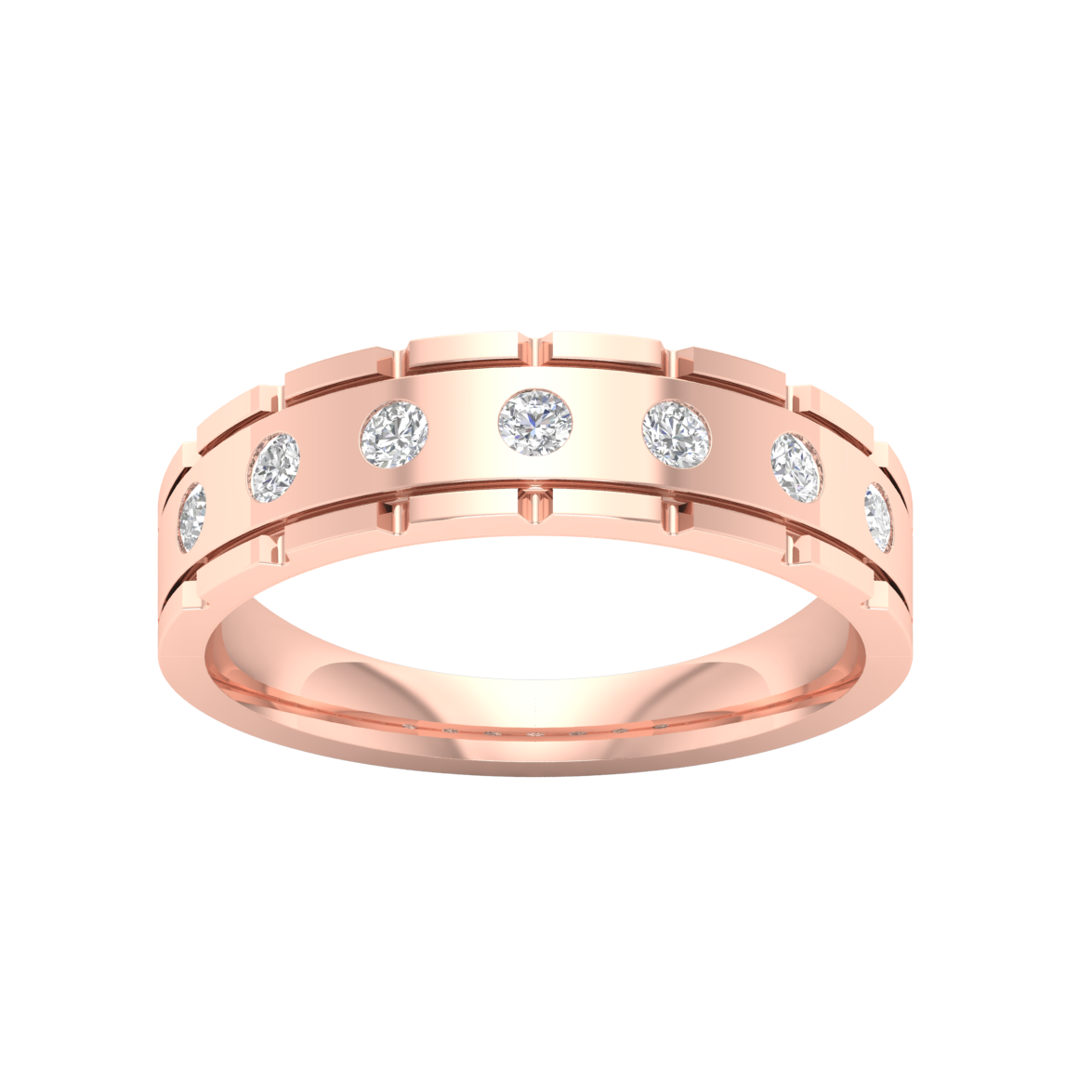 Pink Gold-Fortitude Statement Lab-Grown Diamond Engagement Ring_view=TOP