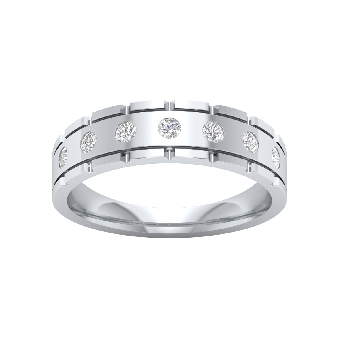 White Gold-Fortitude Statement Lab-Grown Diamond Engagement Ring_view=TOP