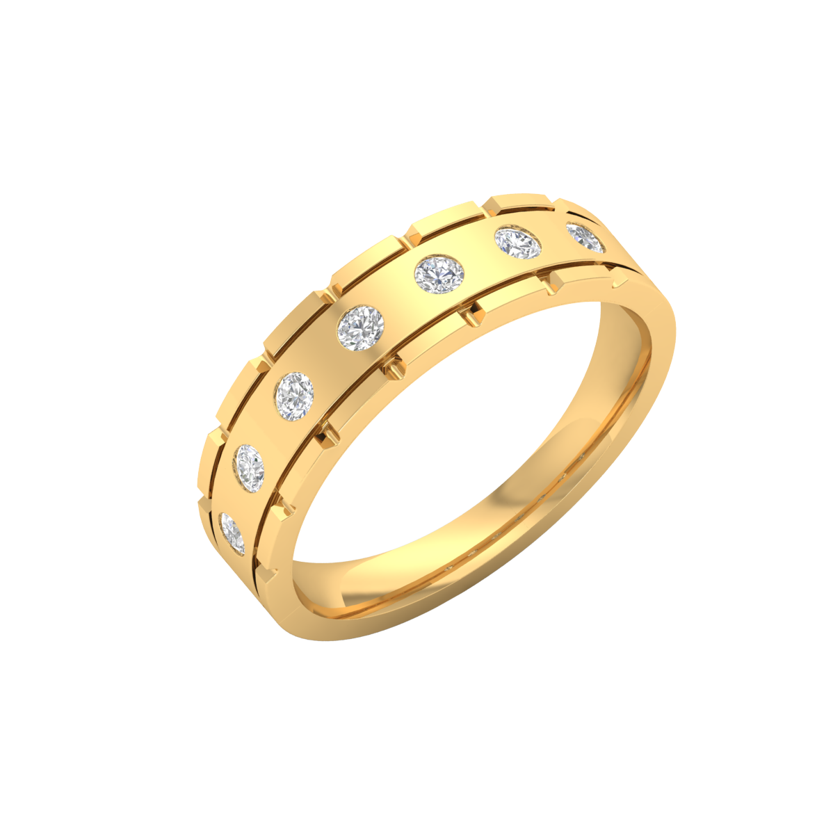 Yellow Gold-Fortitude Statement Lab-Grown Diamond Engagement Ring_view=3DV