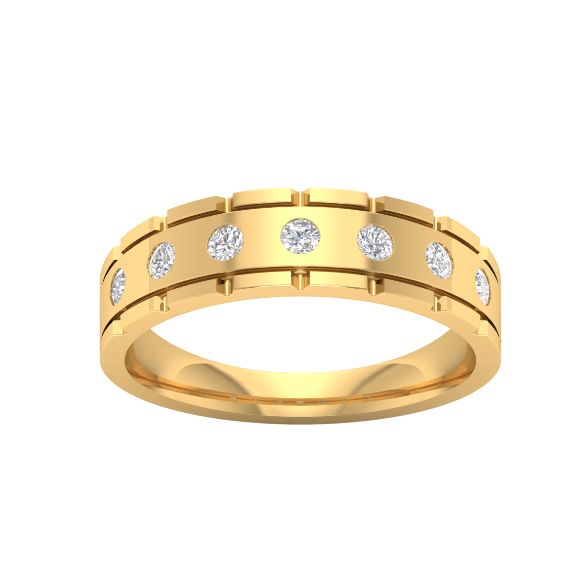Yellow Gold-Fortitude Statement Lab-Grown Diamond Engagement Ring_view=TOP