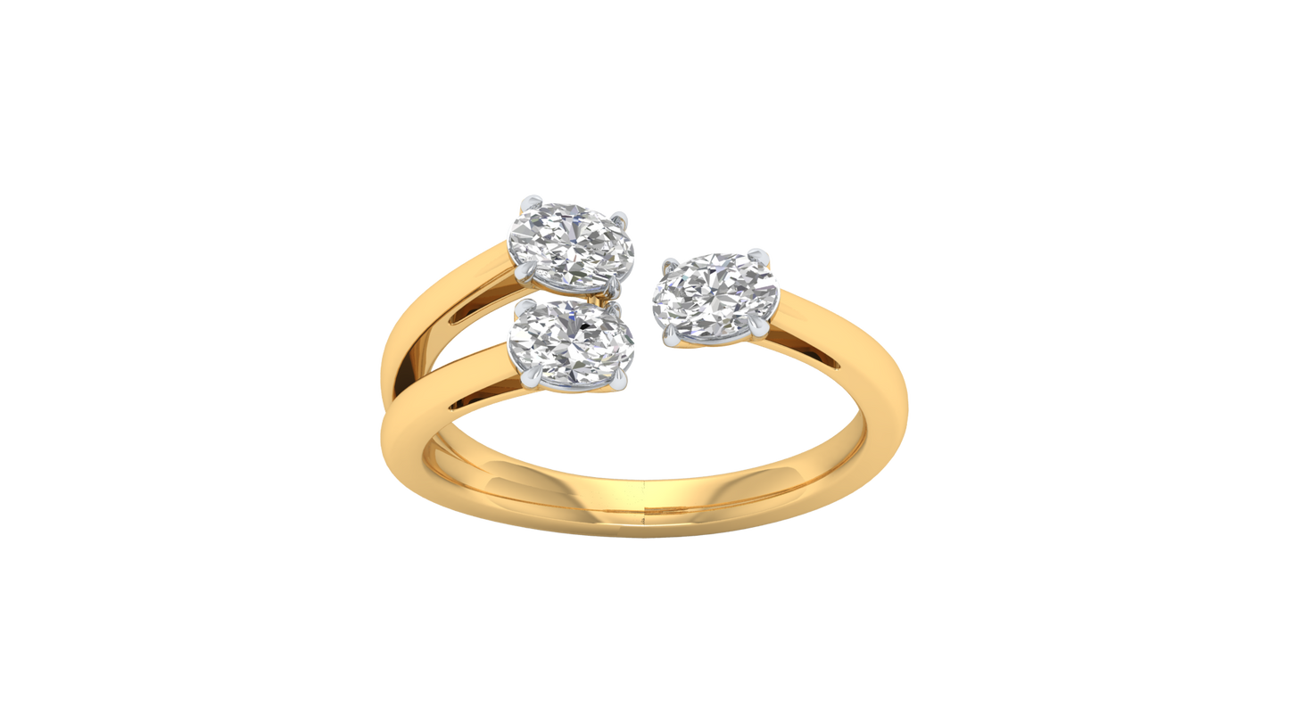 Yellow Gold-Meridian Statement Lab-Grown Diamond Engagement Ring_view=TOP