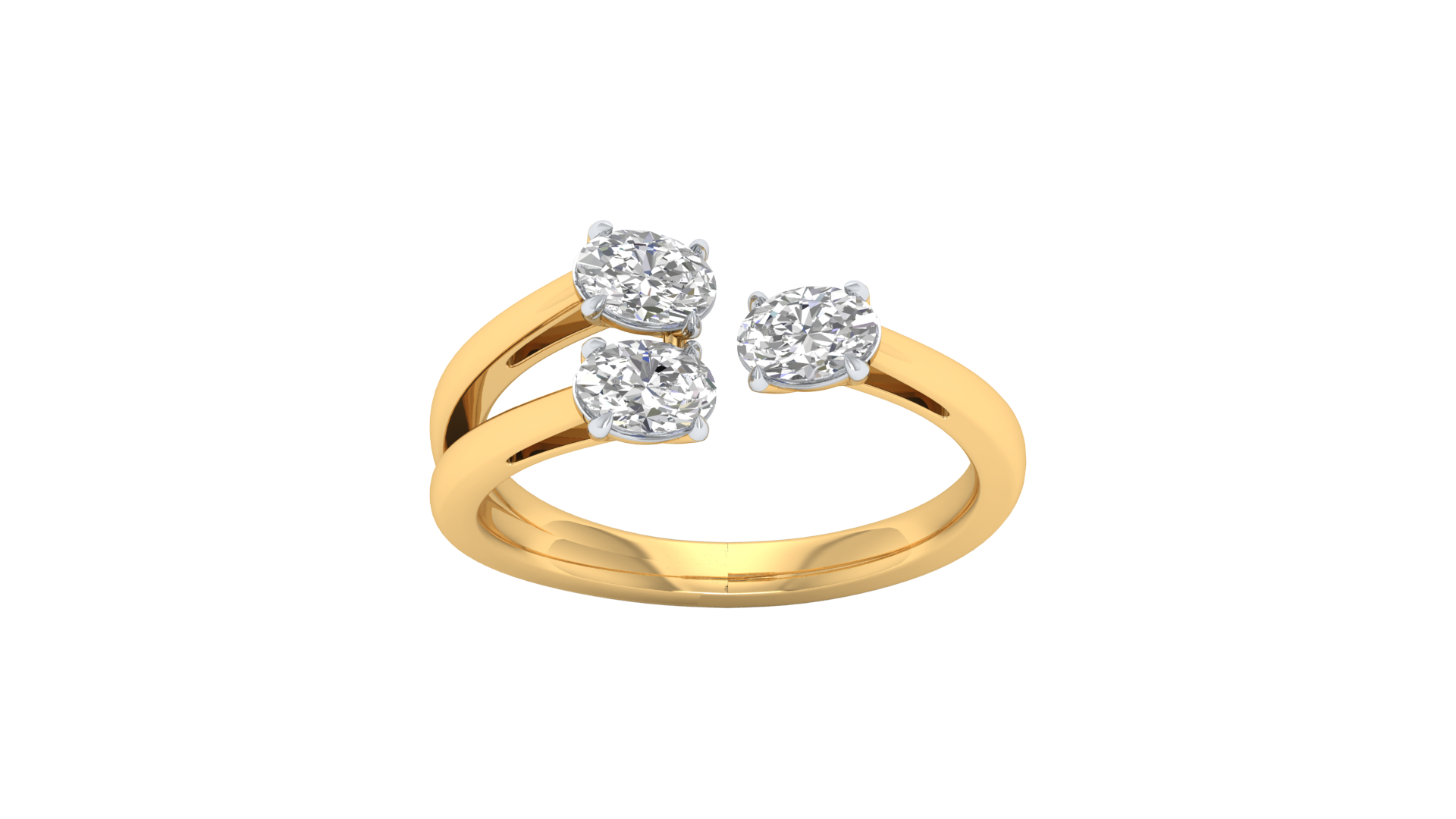 Yellow Gold-Meridian Statement Lab-Grown Diamond Engagement Ring_view=TOP
