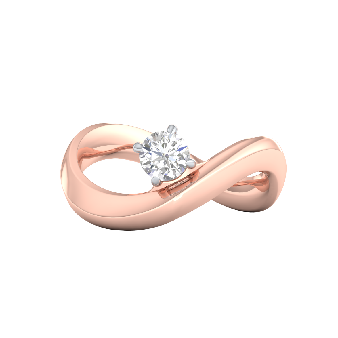 Pink Gold-Cosmic Round Lab-Grown Diamond Ring_view=TOP