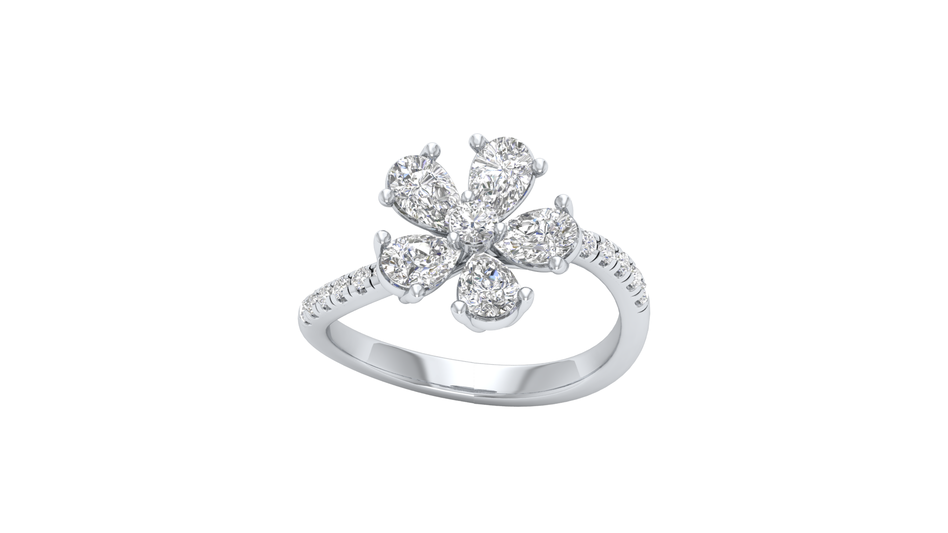 White Gold-Supernova Statement Lab-Grown Diamond Engagement Ring_view=TOP