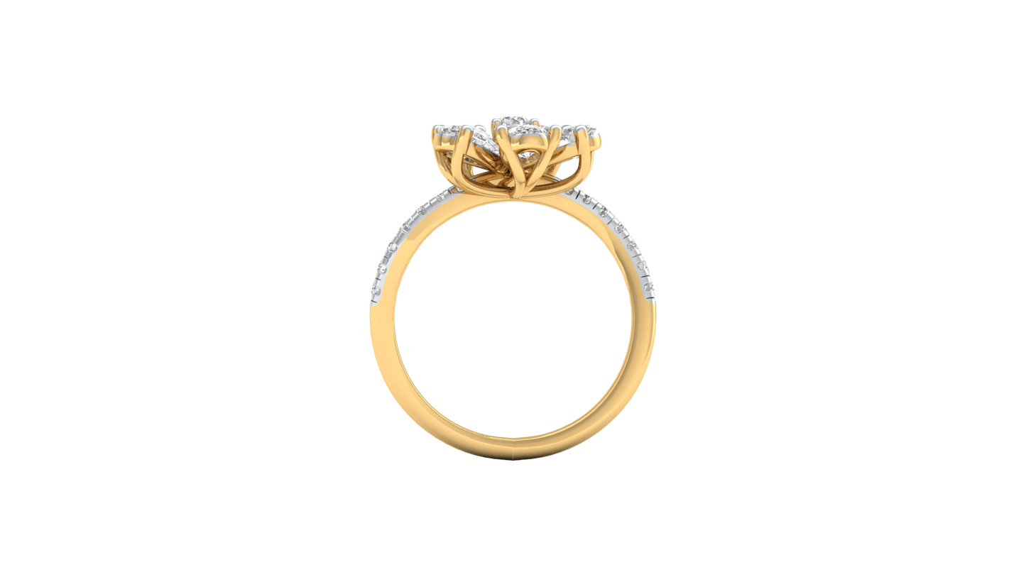 Yellow Gold-Supernova Statement Lab-Grown Diamond Engagement Ring_view=FRONT