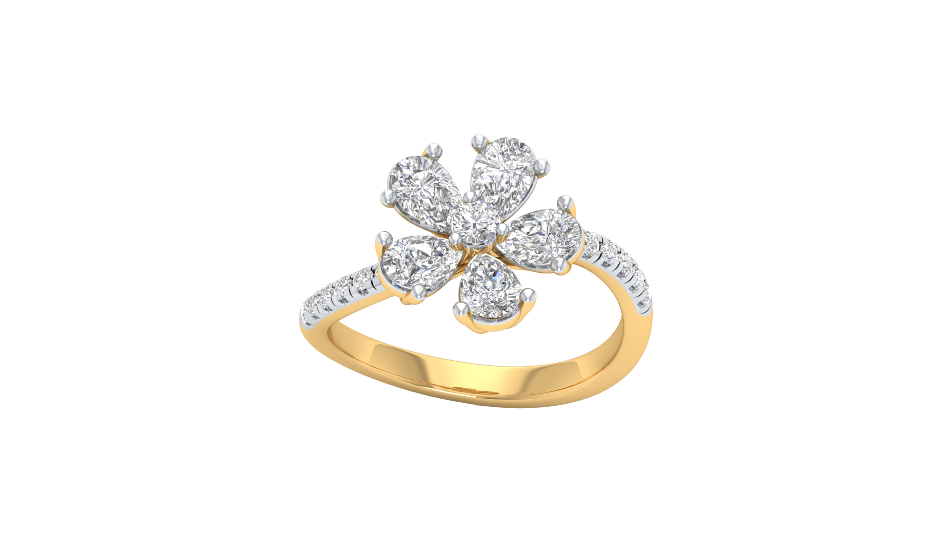 Yellow Gold-Supernova Statement Lab-Grown Diamond Engagement Ring_view=TOP