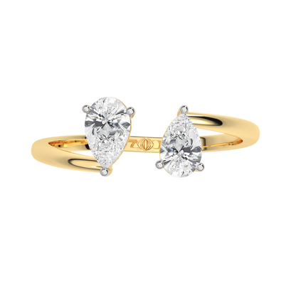 Yellow Gold-Nebula Twist Lab-Grown Diamond Cocktail Ring_view=TOP