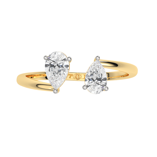 Yellow Gold-Nebula Twist Lab-Grown Diamond Cocktail Ring_view=TOP