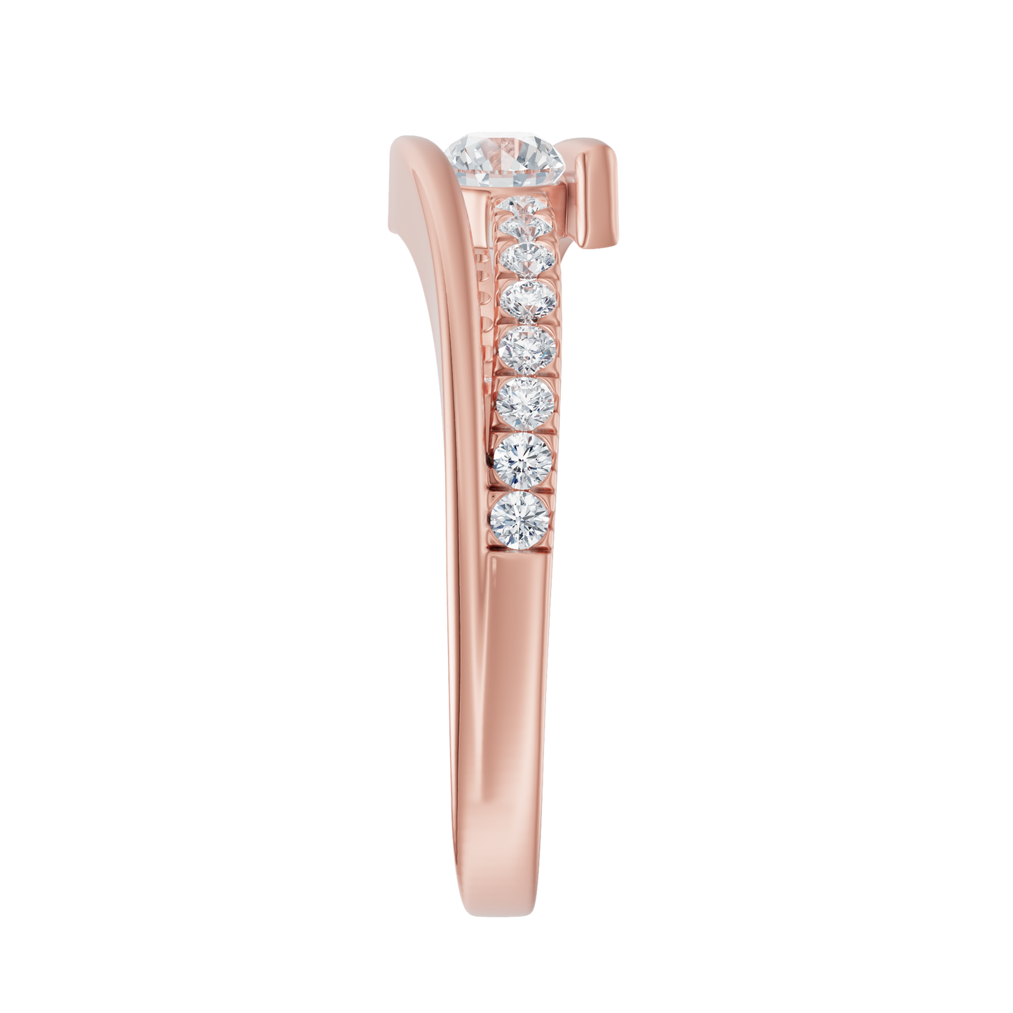 Pink Gold-Blush Lab Diamond Ring 0.15ct Round Center_view=SIDE