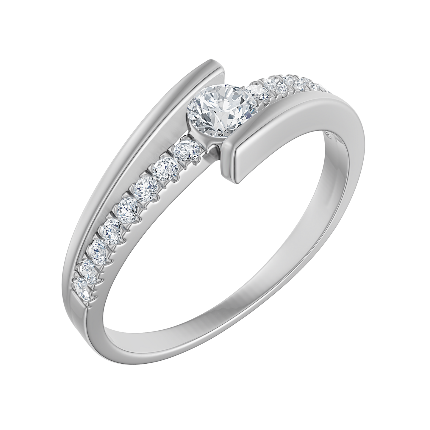 White Gold-Blush Lab Diamond Ring 0.15ct Round Center_view=3DV
