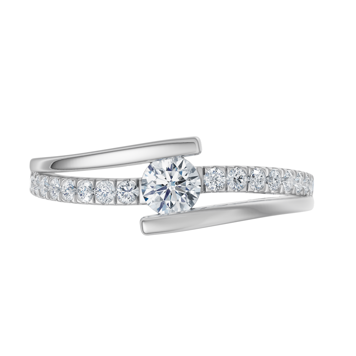White Gold-Blush Lab Diamond Ring 0.15ct Round Center_view=TOP
