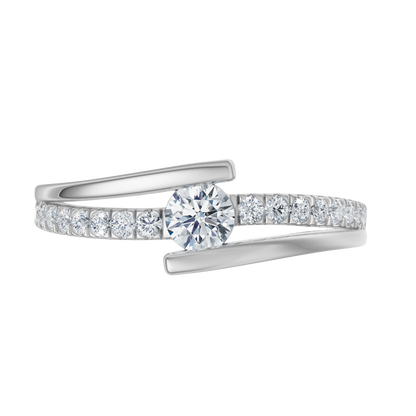 White Gold-Blush Lab Diamond Ring 0.15ct Round Center_view=TOP