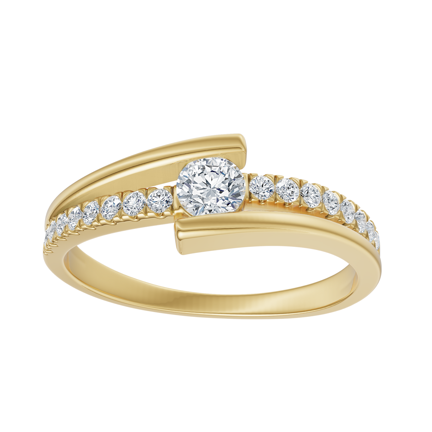 Yellow Gold-Blush Lab Diamond Ring 0.15ct Round Center_view=3DH