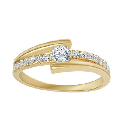 Yellow Gold-Blush Lab Diamond Ring 0.15ct Round Center_view=3DH
