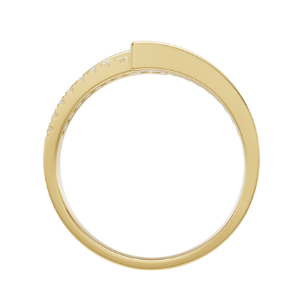 Yellow Gold-Blush Lab Diamond Ring 0.15ct Round Center_view=FRONT