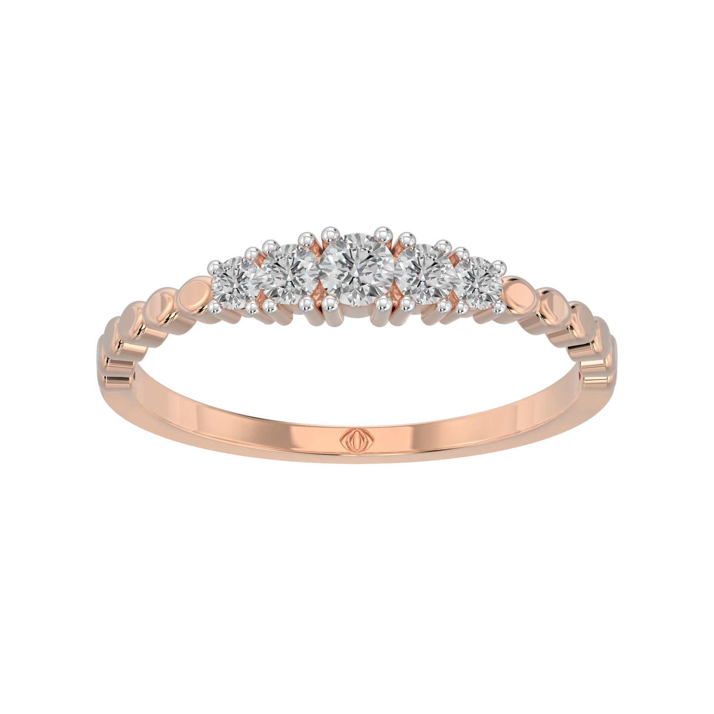 Pink Gold-Horizon Contemporary Lab-Grown Diamond Band_view=3DH