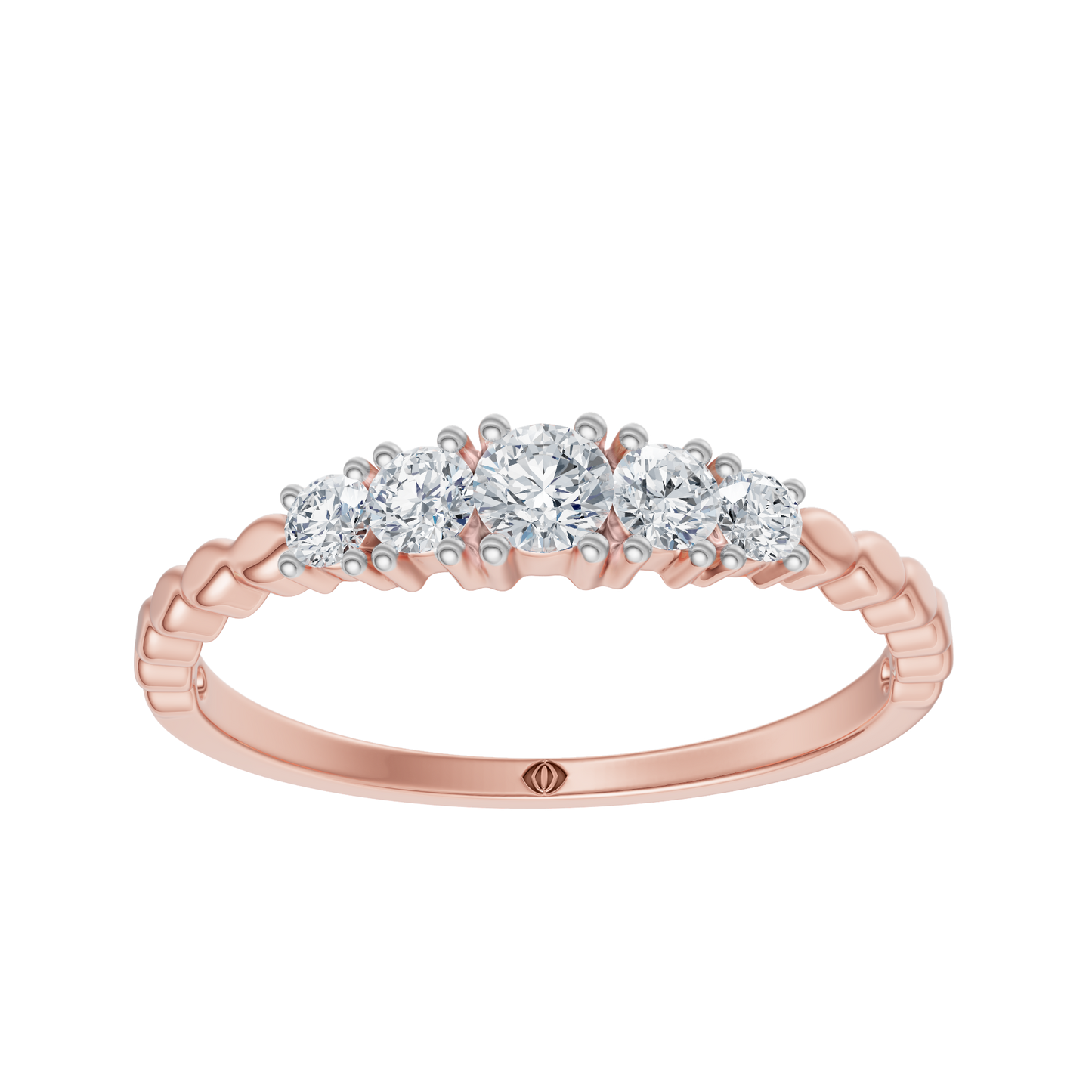 Pink Gold-Horizon Lab Diamond Band_view=3DH
