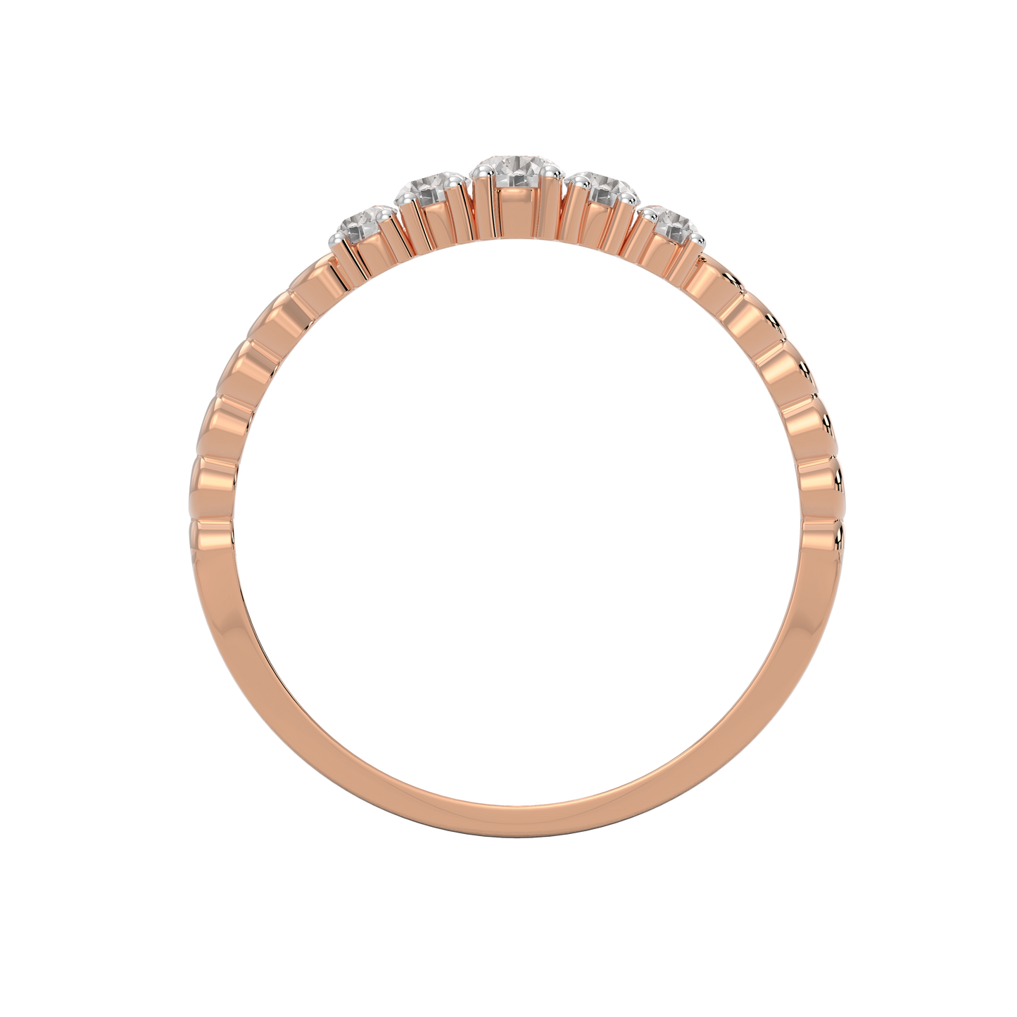 Pink Gold-Horizon Contemporary Lab-Grown Diamond Band_view=FRONT